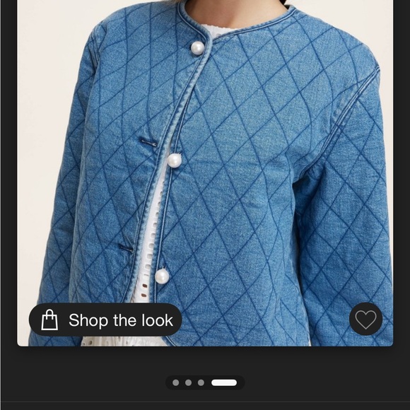 Blue Quilted Jean Jacket with Cropped Fit - Picture 4 of 4